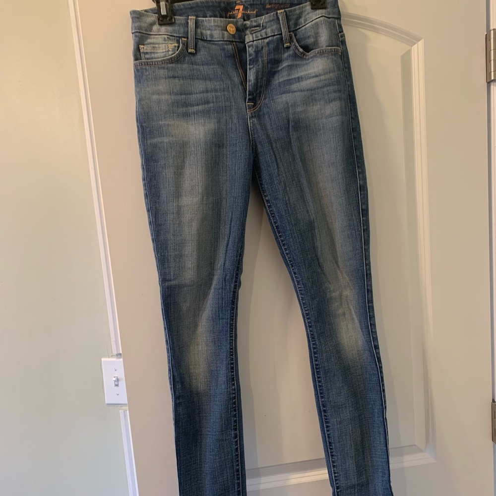 7 for all mankind high waisted skinny jeans size 26